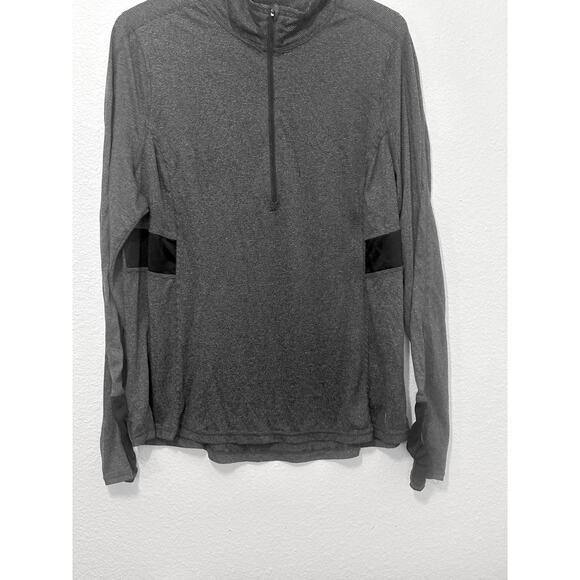 Danskin XL Semi-Fitted Quarter Zip Activewear Top with Mesh accents Striped - Picture 6 of 7